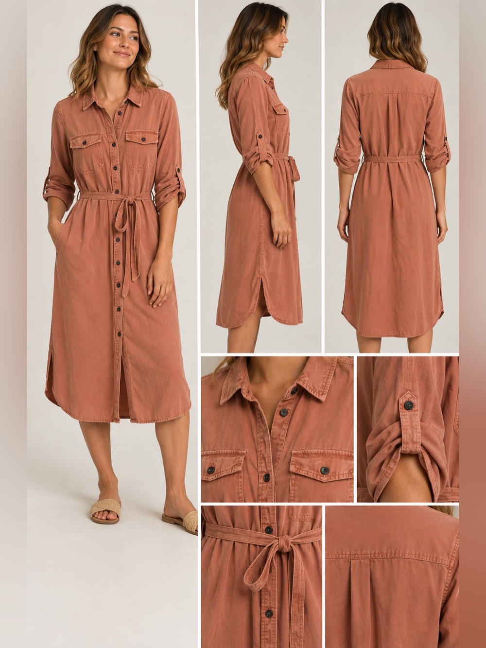 Parasuco Women’s Terracotta Button Down Dress
